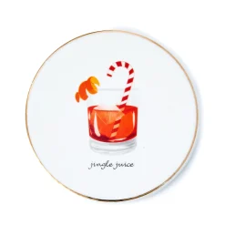 Coasters|Godinger Holiday Cheers Gold Rim Coaster Set