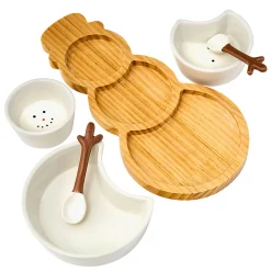 Serving Trays|Godinger Holiday Snowman Appetizer Server