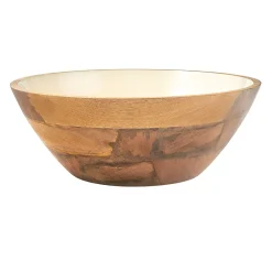 Serving Bowls|Godinger Huck Wood & Enamel Salad Bowl