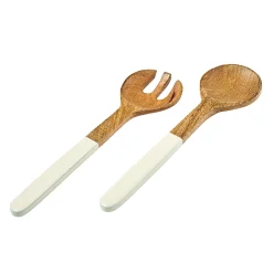 Salad Servers|Godinger Huck Wood & Enamel Salad Server Set
