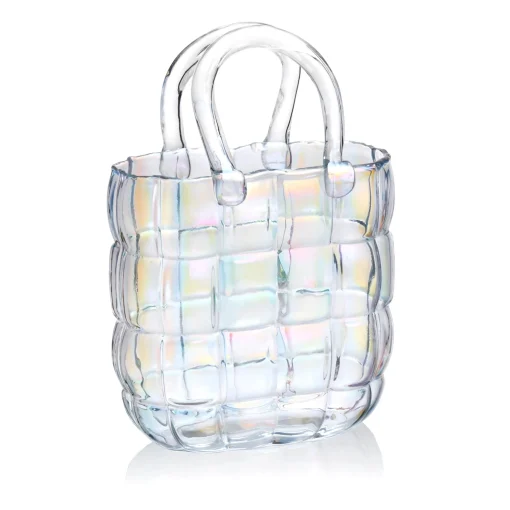 Vases|Godinger Iridescent Quilted Handbag Vase
