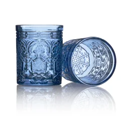 Dof & Highball|Godinger Jax Blue Double Old Fashion, Set of 4