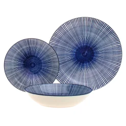 Everyday Dinnerware|Godinger Laura Blue Porcelain 12 Piece Dinnerware Set, Service For 4
