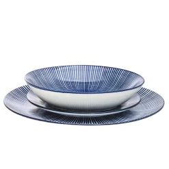 Everyday Dinnerware|Godinger Laura Blue Porcelain 12 Piece Dinnerware Set, Service For 4