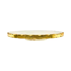 Specialty Serving|Godinger Lavi Marble Gold Organic Edge Lazy Susan