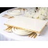 Challah Boards|Godinger Lavi White Marble Gold Organic Edge Raised Challah Board