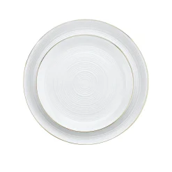 Fine Dinnerware|Godinger Linear Porcelain Gold Rim 12 Piece Dinnerware Set, Service For 4