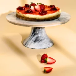 Cake Stands|Specialty Serving|Godinger Lucente Black & White Resin Cake Stand