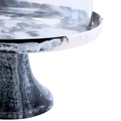 Cake Stands|Specialty Serving|Godinger Lucente Black & White Resin Cake Stand & Dome