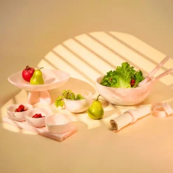 Bowls|Serving Bowls|Godinger Lucente Pink Resin Snack Bowl