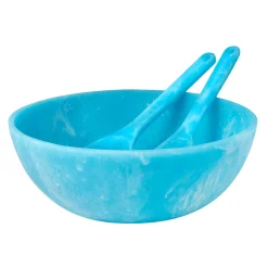 Salad Servers|Godinger Lucente Resin Matte Blue Salad Server Set