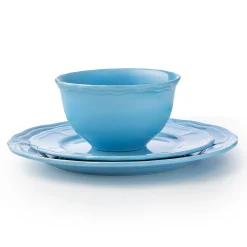 Everyday Dinnerware|Godinger Madison Blue Stoneware 12 Piece Dinnerware Set, Service for 4