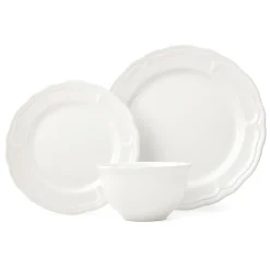 Everyday Dinnerware|Godinger Madison White Stoneware 12 Piece Dinnerware Set, Service for 4