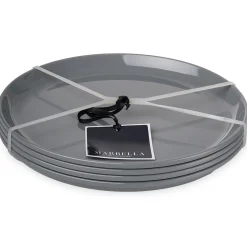 Outdoor Dinnerware|Godinger Marbella Grey Stacking Melamine Dinner Plate, Set of 4