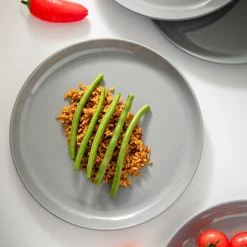 Outdoor Dinnerware|Godinger Marbella Grey Stacking Melamine Salad Plate, Set of 4