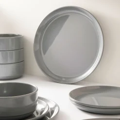 Outdoor Dinnerware|Godinger Marbella Grey Stacking Melamine Salad Plate, Set of 4