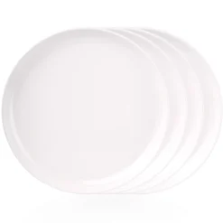 Outdoor Dinnerware|Godinger Marbella White Stacking Melamine Dinner Plate, Set of 4