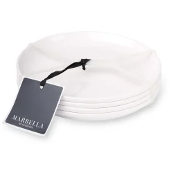 Outdoor Dinnerware|Godinger Marbella White Stacking Melamine Salad Plate, Set of 4