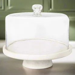 Cake Stands|Godinger Marble Footed Cake Stand With Dome