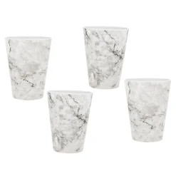 Outdoor Dinnerware|Godinger Marble Melamine Tumbler, Set of 4