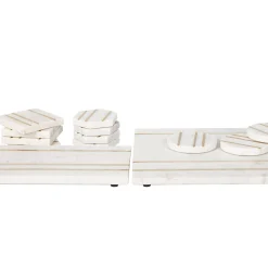 Coasters|Godinger Marble Square Inlay Coaster Set