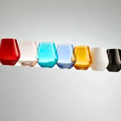 Stemless|Godinger Meridian Stemless Teal Wine Glass, Set of 4