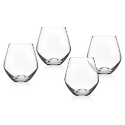 Stemless|Godinger Meridian Stemless Wine Glass, Set of 4