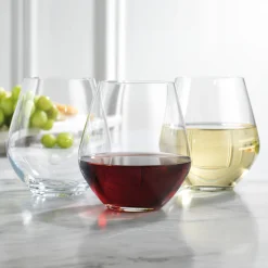 Stemless|Godinger Meridian Stemless Wine Glass, Set of 4