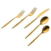 Flatware Sets|Godinger Milano Matte Gold 18/10 Stainless Steel 20 Piece Flatware Set, Service For 4