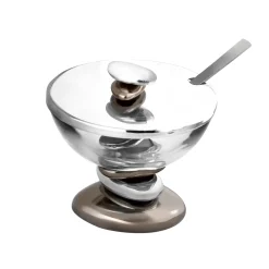 Honey & Jam Jars|Godinger Pebble Gunmetal Jam Jar