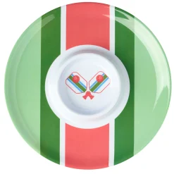 Outdoor Dinnerware|Godinger Pickle Ball Striped Melamine Chip-n-Dip