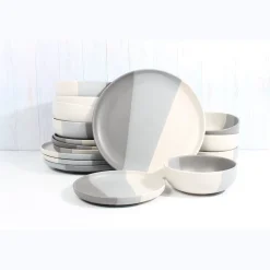 Everyday Dinnerware|Godinger Piermont Grey 16 Piece Dinnerware Set, Service For 4