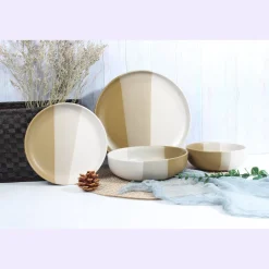 Everyday Dinnerware|Godinger Piermont Natural 16 Piece Dinnerware Set, Service For 4