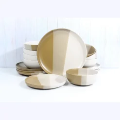 Everyday Dinnerware|Godinger Piermont Natural 16 Piece Dinnerware Set, Service For 4