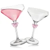 Martini & Coupes|Godinger Pink Bow Coupe, Set of 2