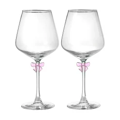 Wine & Champagne|Godinger Pink Bow White Wine, Set of 2