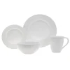 Fine Dinnerware|Godinger Pique Plain Porcelain 16 Piece Dinnerware Set, Service for 4