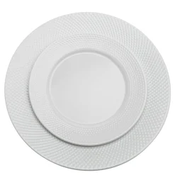 Fine Dinnerware|Godinger Pique Plain Porcelain 16 Piece Dinnerware Set, Service for 4