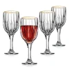 Wine & Champagne|Godinger Pleat Gold Rim Goblet, Set of 4