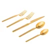 Flatware Sets|Godinger Podium Matte Gold 18/10 Stainless Steel 20 Piece Flatware Set, Service For 4