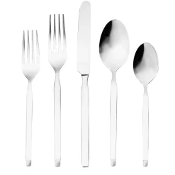Flatware Sets|Godinger Ramp Satin 18/0 Stainless Steel 20 Piece Flatware Set, Service For 4