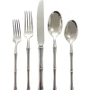 Flatware Sets|Godinger Rattan Mirrored 18/10 Stainless Steel 20 Piece Flatware Set, Service For 4