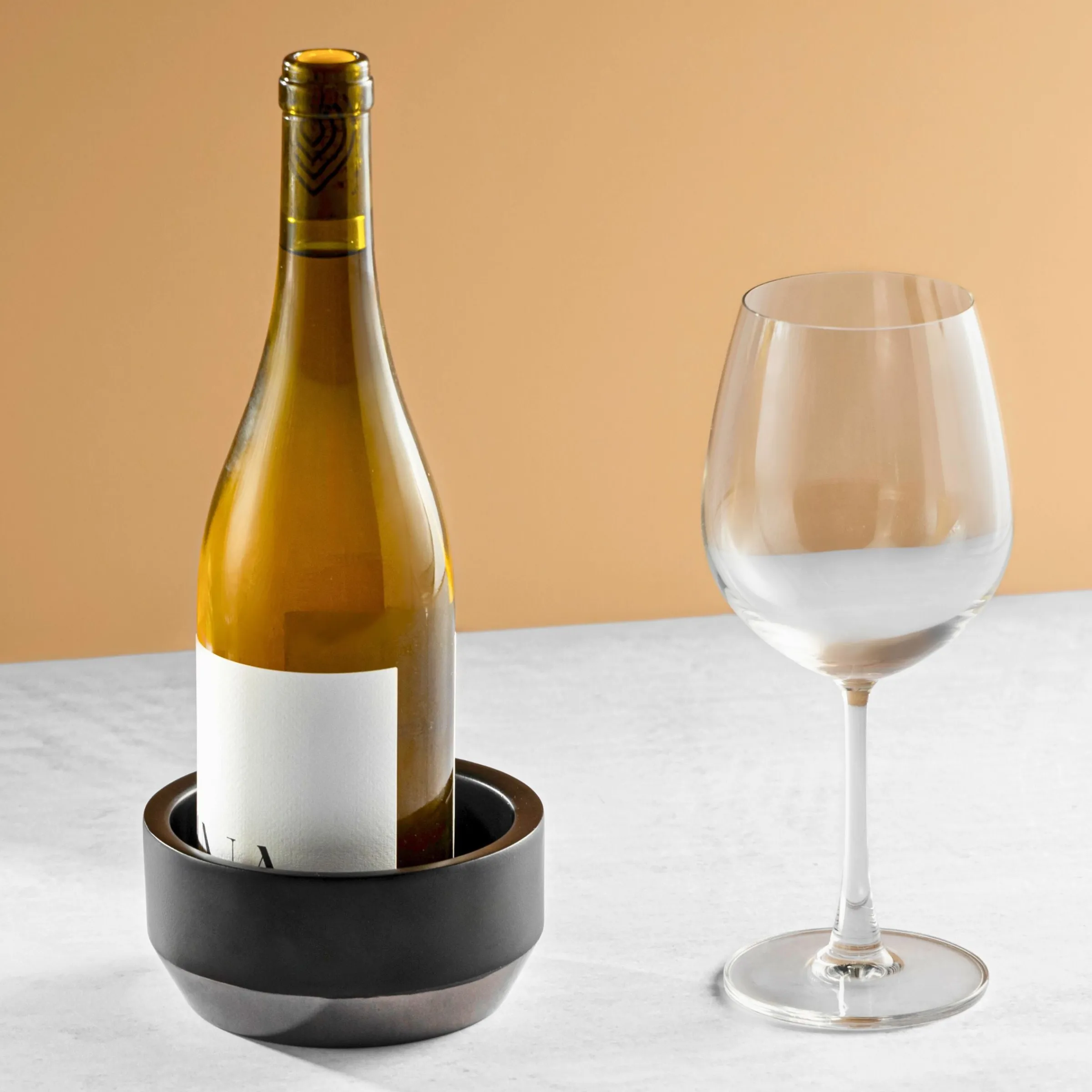 Coasters|Godinger Raven Matte Black Double Walled Wine Coaster