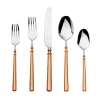 Flatware Sets|Godinger Regal Copper Handle 18/10 Stainless Steel 20 Piece Flatware Set, Service For 4