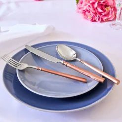 Flatware Sets|Godinger Regal Copper Handle 18/10 Stainless Steel 20 Piece Flatware Set, Service For 4