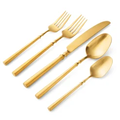 Flatware Sets|Godinger Regal Gold 18/10 Stainless Steel 20 Piece Flatware Set, Service For 4