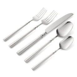 Flatware Sets|Godinger Regal Matte Handle 18/10 Stainless Steel 20 Piece Flatware Set, Service For 4