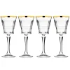 Wine & Champagne|Godinger Regent Crystal Gold Rim White Wine. Set of 4