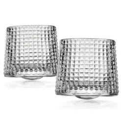Dof & Highball|Godinger Revolve Spinning Double Old Fashion Glass, Set of 2