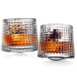 Dof & Highball|Godinger Revolve Spinning Double Old Fashion Glass, Set of 2